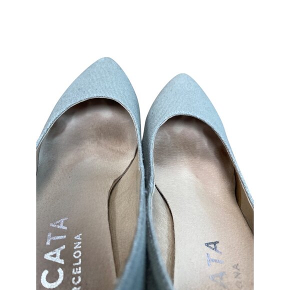 Viscata Barcelona Womens Grey Canvas Wedge Espadrilles shoes size 39/8 SKU 9241 - Picture 9 of 12